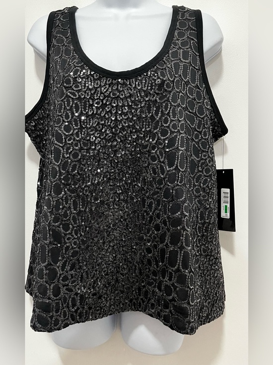 Donna Karan Tops - DKNY Black Sequin Mesh Tank Top NWT
